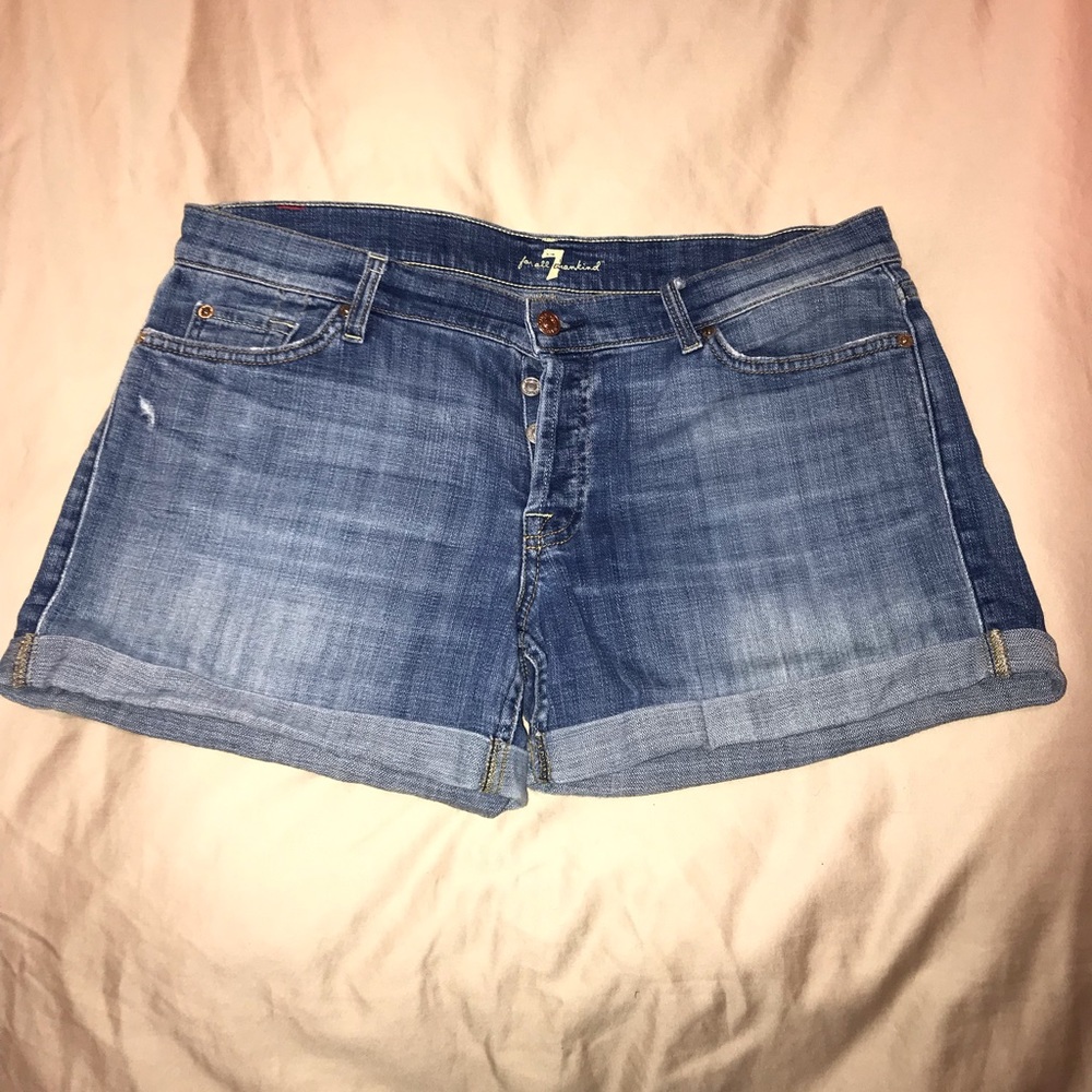 7 For All Mankind Button Fly Mid-Rise Shorts!